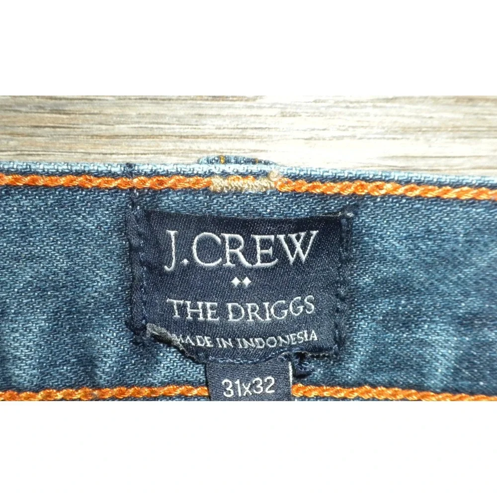 J Crew‎ Jeans 31x32 Blue Denim The Driggs Slim Fit Straight Leg Mid Wash C9894